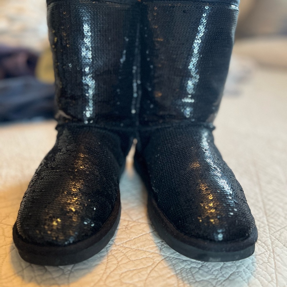 Black Sequined Uggs - image 4